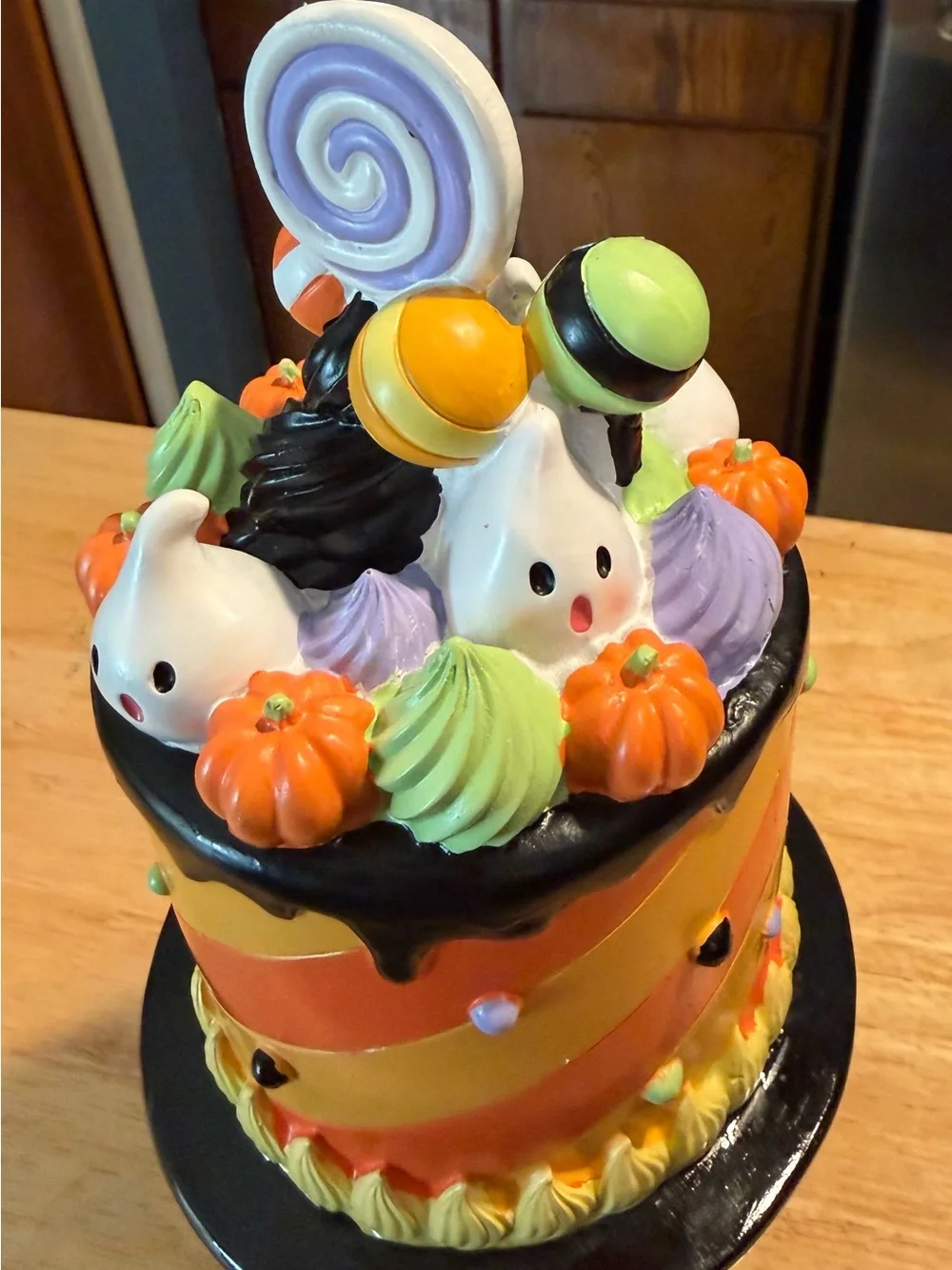 Halloween Candy Drip Decorative Cake Topper - Orange, Yellow, Black